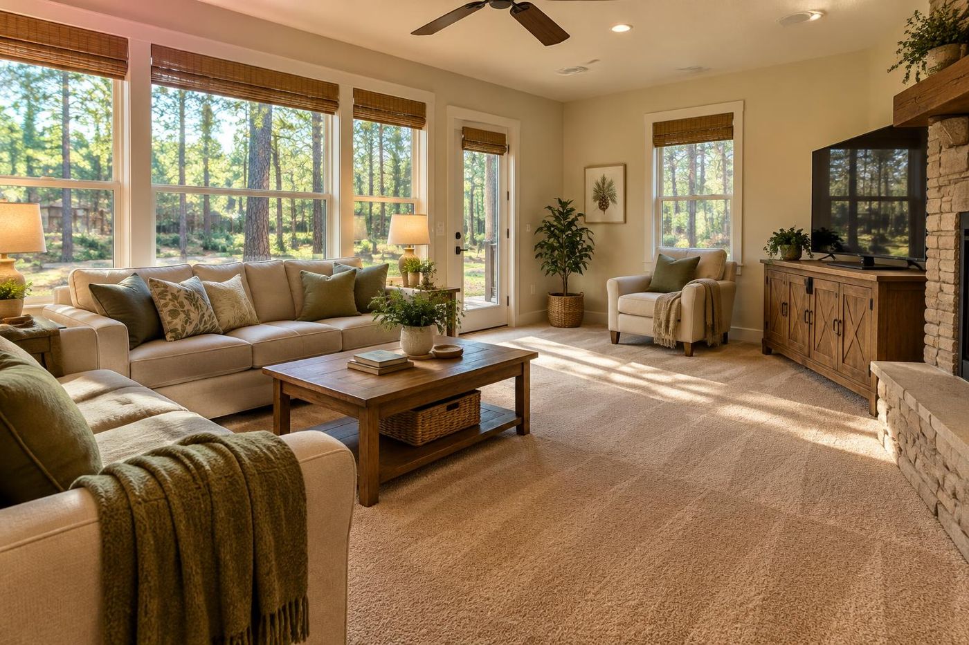 Carpet cleaning in Forest City, FL — freshly cleaned carpet in a Forest City home by Edwin's Carpet Cleaning