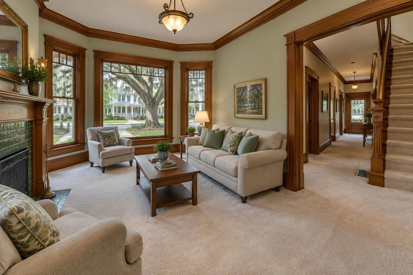 Carpet cleaning in Longwood, FL — freshly cleaned carpet in a Longwood home by Edwin's Carpet Cleaning